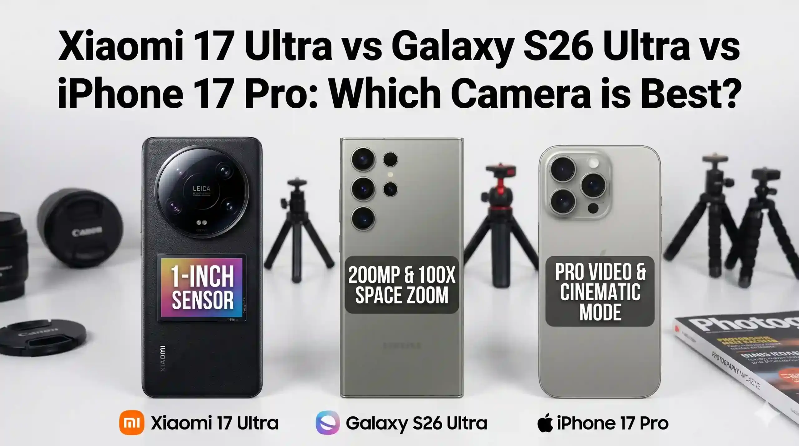 Xiaomi 17 Ultra vs Galaxy S26 Ultra vs iPhone 17 Pro Which Camera is Best